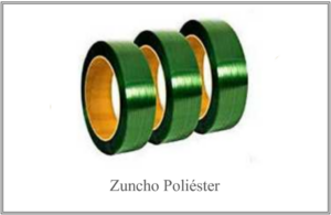 Bobina de zuncho de poliéster color verde
