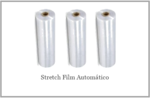 Tres rollos de stretch film transparente para paletizado automático